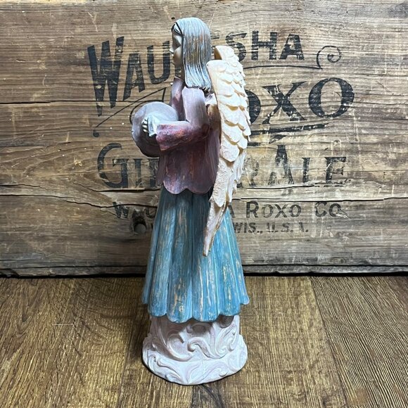 Old Time Pottery Decor 3 Angels w/ Instruments Figurines Polystone 12" - Picture 5 of 16